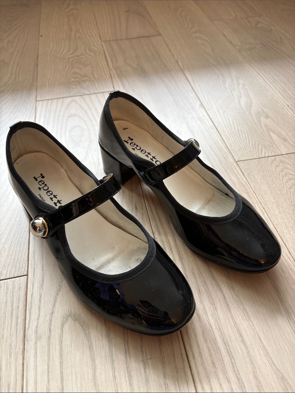 Repetto Black Patent Mary Jane Heels
